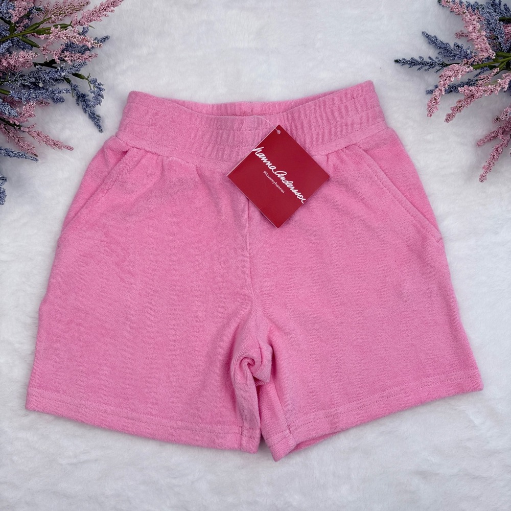 Hanna Andersson Terry Cloth Shorts Girl 4 Pink Beach Summer Comfy Loungewear NWT